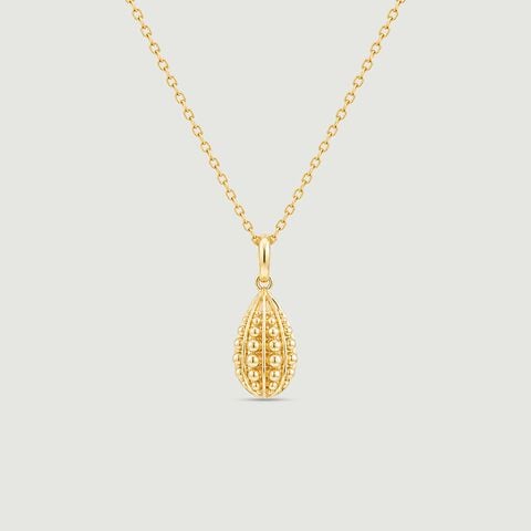 Sculptural Beaded Gold Pendant
