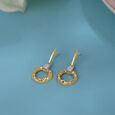 Twisted Elegance 14KT Gold & Diamond Drop Earrings,,hi-res view 1