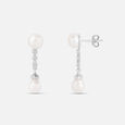 Classic Pearl Silver Drop Earrings,,hi-res view 4