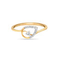 18KT Yellow Gold Leafy Radiance Diamond Ring,,hi-res view 2