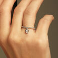 Locked Charm Silver Finger Ring,,hi-res view 2