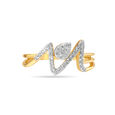 14KT Yellow Gold Wave Of Elegance Diamond Finger Ring,,hi-res view 1