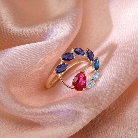 Bold Whirl Colourstone Ring