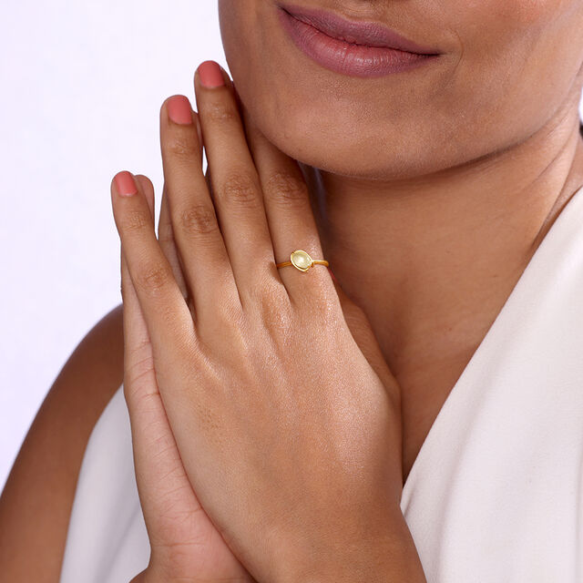 Firefly Fantasia 14 kt Gold & Green Amethyst Ring,,hi-res image number null