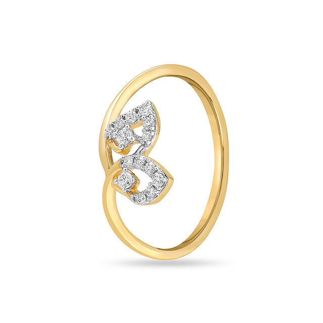 14KT Yellow Gold Timeless Leafy Diamond Ring,,hi-res view 1