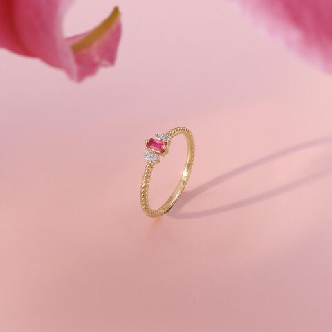 Crimson Poise Diamond Ring