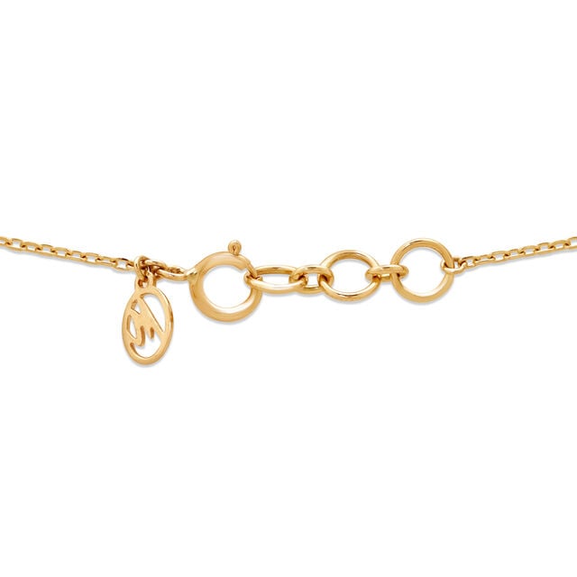 14KT Yellow Gold Abstract Sleek Diamond Pendant With Chain,,hi-res image number null