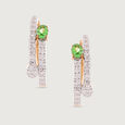 Emerald Glam Gold & Diamond Hoop Earrings,,hi-res view 3