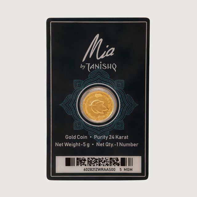 5 GM 24 Karat Mango Leaf Gold Coin,,hi-res image number null