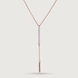 Elegant Drop Gold & Diamond Necklace,,hi-res view 3