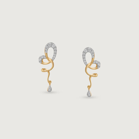 Spiral Buzz Cubic Zirconia Drop Earrings