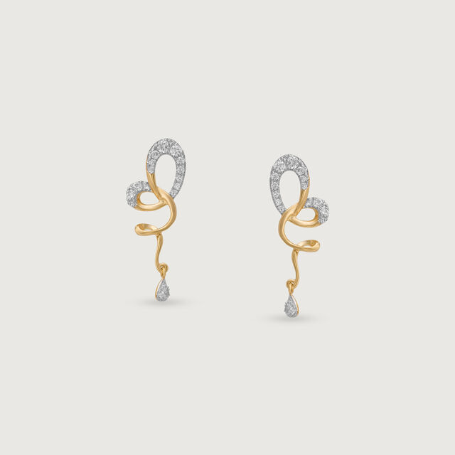 Spiral Buzz Cubic Zirconia Drop Earrings,,hi-res image number null