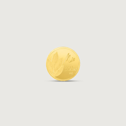 5 gm 24 Karat Mango Leaf Gold Coin (9999 Purity)
