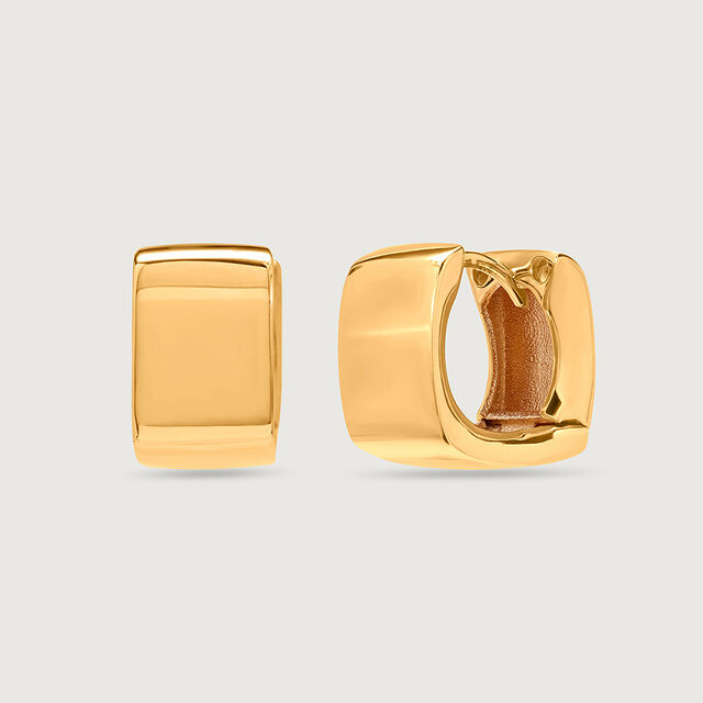 Contemporary Cube 18KT Gold Hoop Earrings,,hi-res image number null