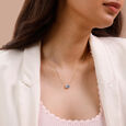 Refined Geometric Blue Topaz Gold Necklace,,hi-res view 2