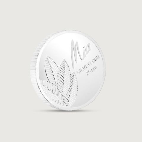 25 GM 999 Silver Divine Mango Leaf Coin