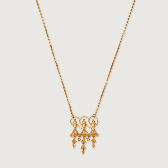 Warli Dreams 22KT Gold Pendant & Chain,,hi-res image number null