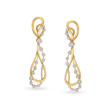 18KT Gold Yellow-White Diamond Drop Earrings To Celebrate Yourself