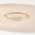 Intertwined Bonds Gold & Diamond Bangle,,hi-res view 1