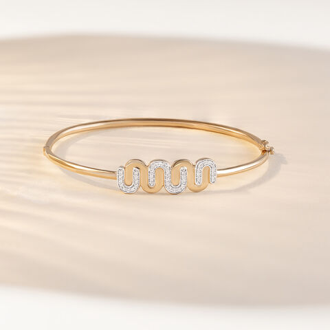 Intertwined Bonds Gold & Diamond Bangle
