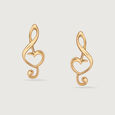 Treble in Love 14KT Gold Stud Earrings,,hi-res view 3