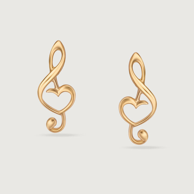 Treble in Love 14KT Gold Stud Earrings,,hi-res image number null