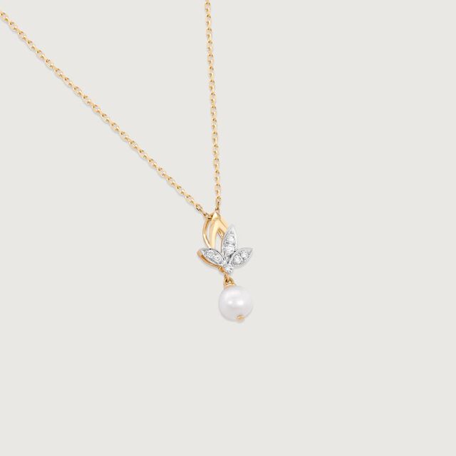 Lotus Elegance Pearl Diamond Pendant,,hi-res image number null
