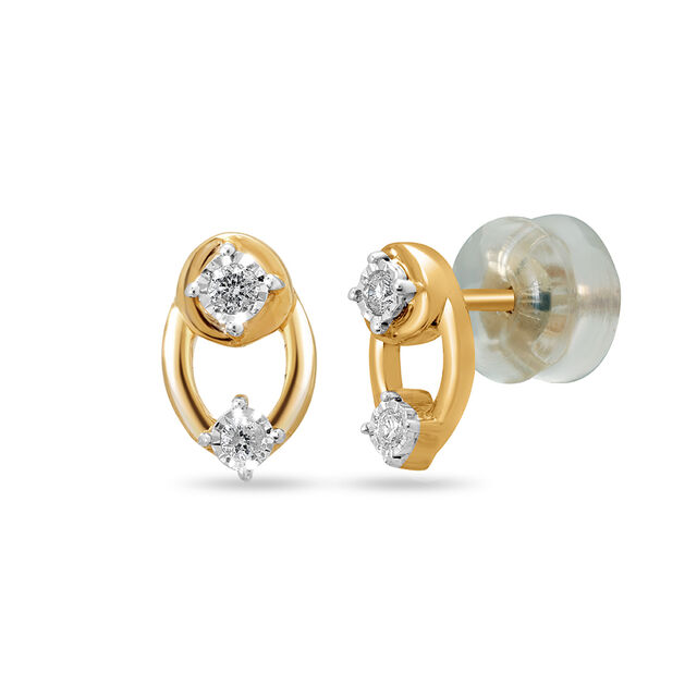 Mamma Mia 14 KT Yellow Gold Iconic  Stud Earrings,,hi-res view 2