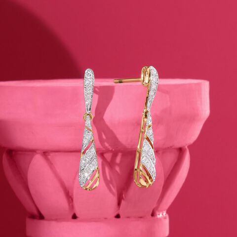 Graceful Drift Diamond Drop Earrings