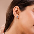 Chic Structured Blue Topaz Gold Stud Earrings,,hi-res view 2