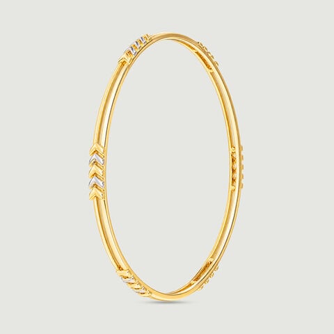 Sleek Directional Gold Bangle