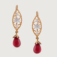 Disco Shine Ruby & Diamond Hoop Earrings,,hi-res view 3