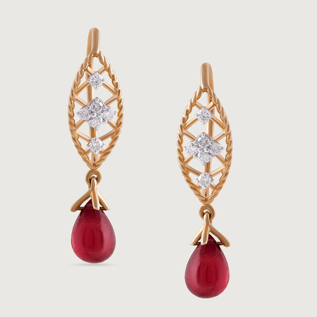 Disco Shine Ruby & Diamond Hoop Earrings,,hi-res image number null