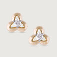 Iconic Shimmer Gold & Diamond Stud Earrings,,hi-res view 2