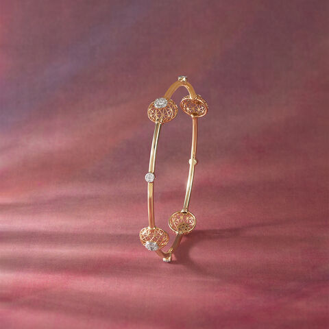 Shimmering Allure Gold & Diamond Bangle