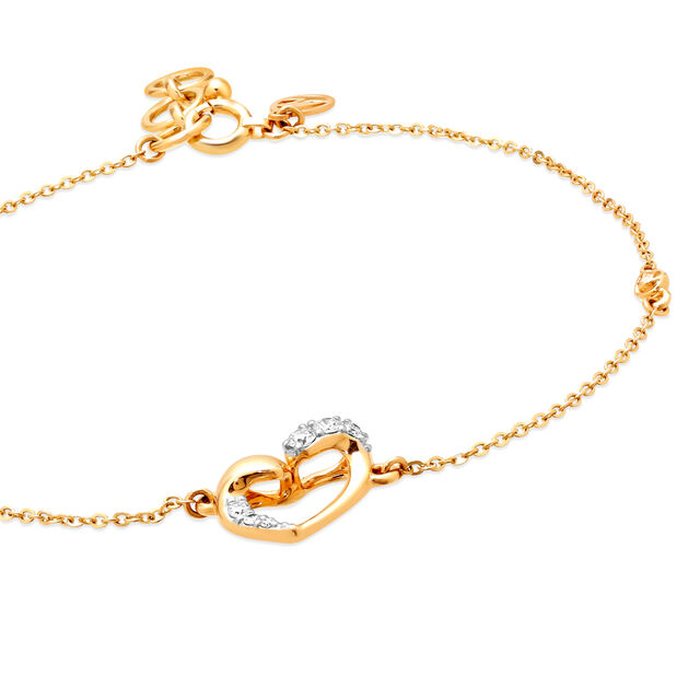 14KT Yellow Gold Piece of Heart Diamond Bracelet,,hi-res view 2
