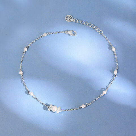 Pearl Drift Silver Anklet