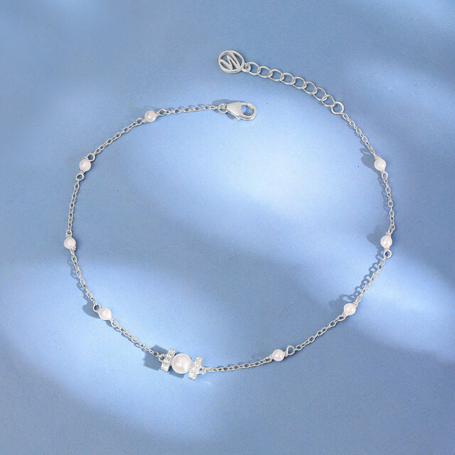 Pearl Drift Silver Anklet,,hi-res image number null