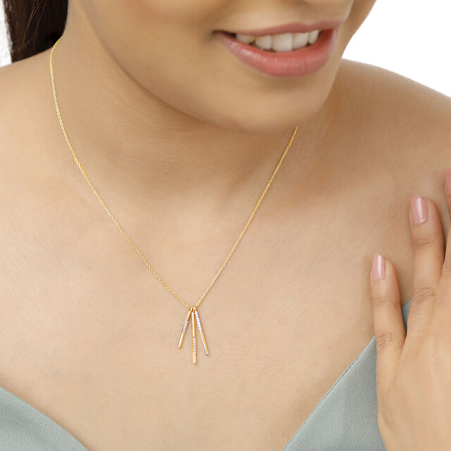 14 KT Yellow Gold Geometric Pendant,,hi-res view 3