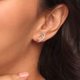 Whispering Wind 14 Kt Gold & Diamond Stud Earrings,,hi-res view 2