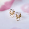 Korean Love 14 kt Gold & Diamond Stud Earrings,,hi-res view 1