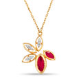 14KT Yellow Gold Floral Necklace,,hi-res view 3