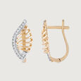 Curvy Radiance Gold & Diamond Hoop Earrings,,hi-res view 4