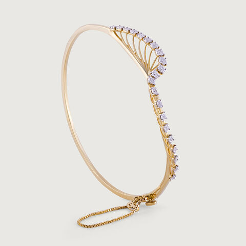 Elegant Precision Gold & Diamond Bangle