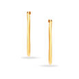 22KT Yellow Gold Stately Contemporary Hoop Earrings,,hi-res view 3