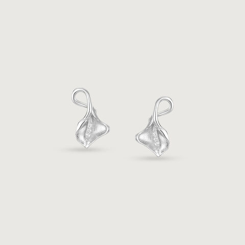 Radiant Clustre Silver Stud Earrings