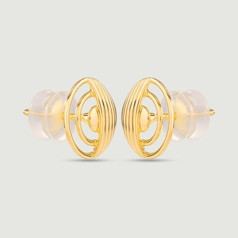 Radiant Concentric Gold Stud Earrings