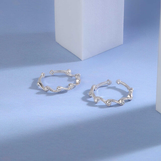 Twisted Gleam Silver Toe Rings,,hi-res image number null
