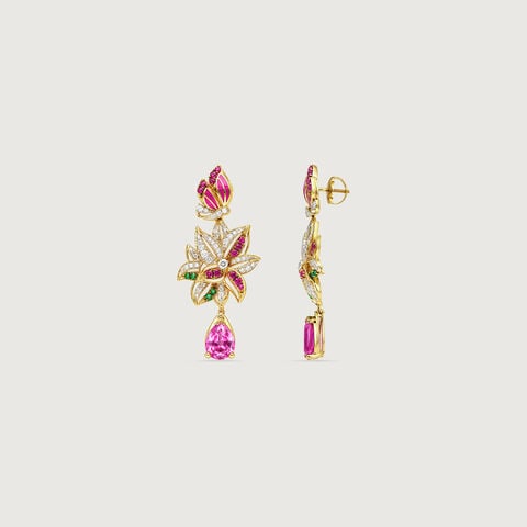 Blossoming Radiance Diamond Drop Earrings