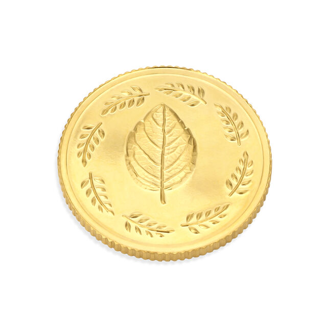1 GM 24 Karat Tulsi Leaf Gold Coin,,hi-res image number null